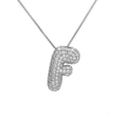 Brass Simple Style Plating Letter Zircon Pendant Necklace