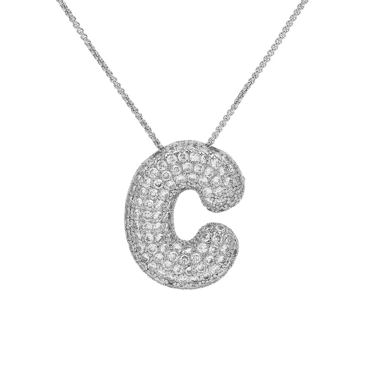 Brass Simple Style Plating Letter Zircon Pendant Necklace