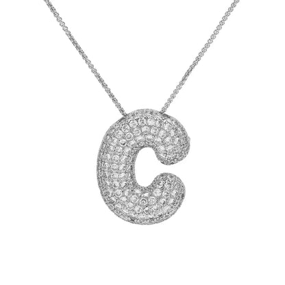 Brass Simple Style Plating Letter Zircon Pendant Necklace