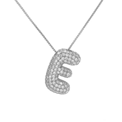 Brass Simple Style Plating Letter Zircon Pendant Necklace