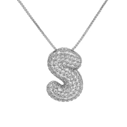 Brass Simple Style Plating Letter Zircon Pendant Necklace