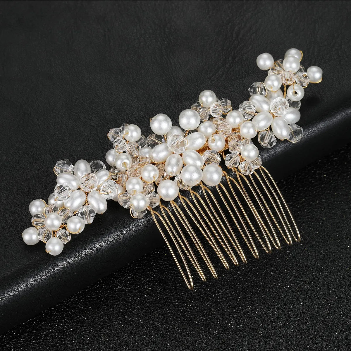 Bridal Accessories Handmade Pearl Crystal Hair Comb Hair Accessories