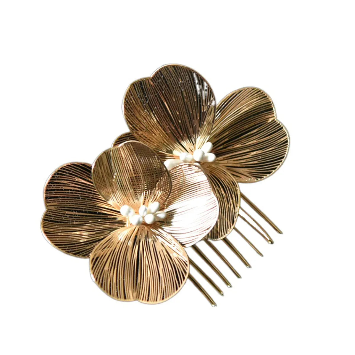 Women'S Retro Flower Alloy Insert Comb