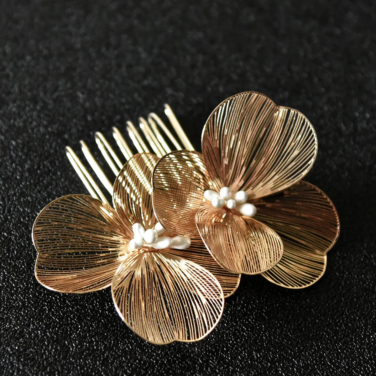 Women'S Retro Flower Alloy Insert Comb