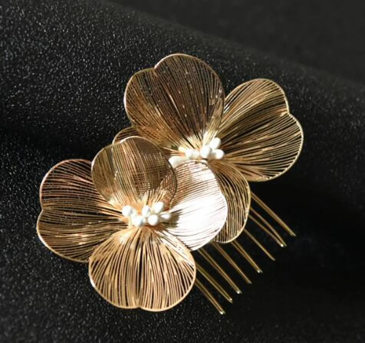 Women'S Retro Flower Alloy Insert Comb