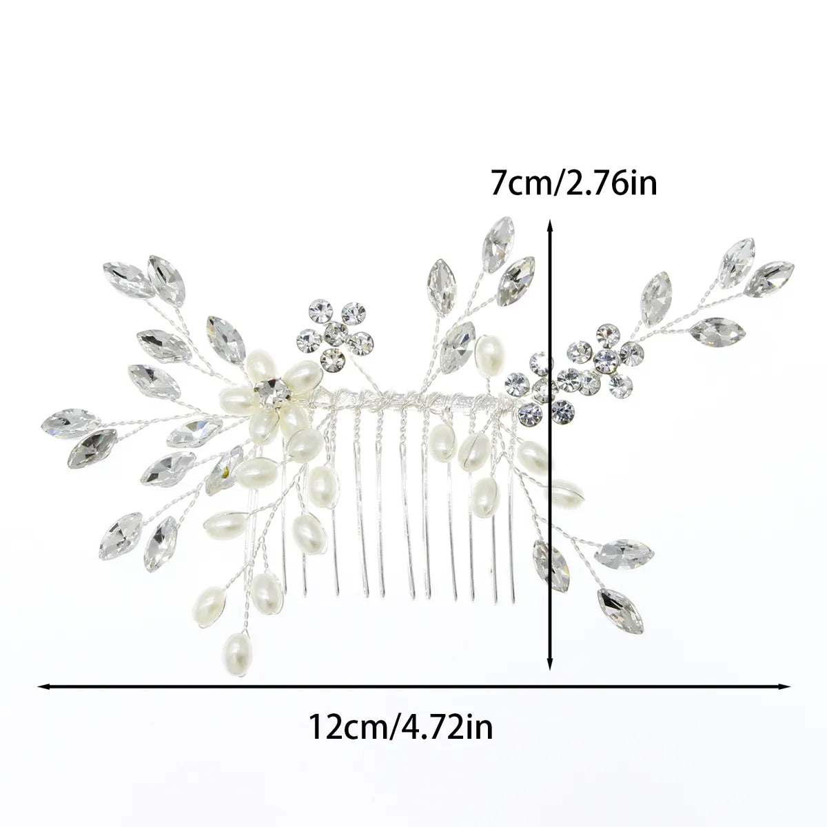 Bridal Headwear Pure Handmade Pearl Crystal Hair Comb