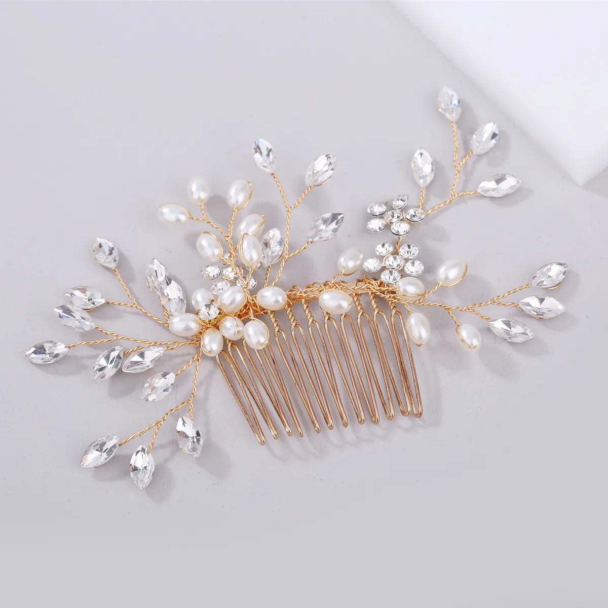 Bridal Headwear Pure Handmade Pearl Crystal Hair Comb