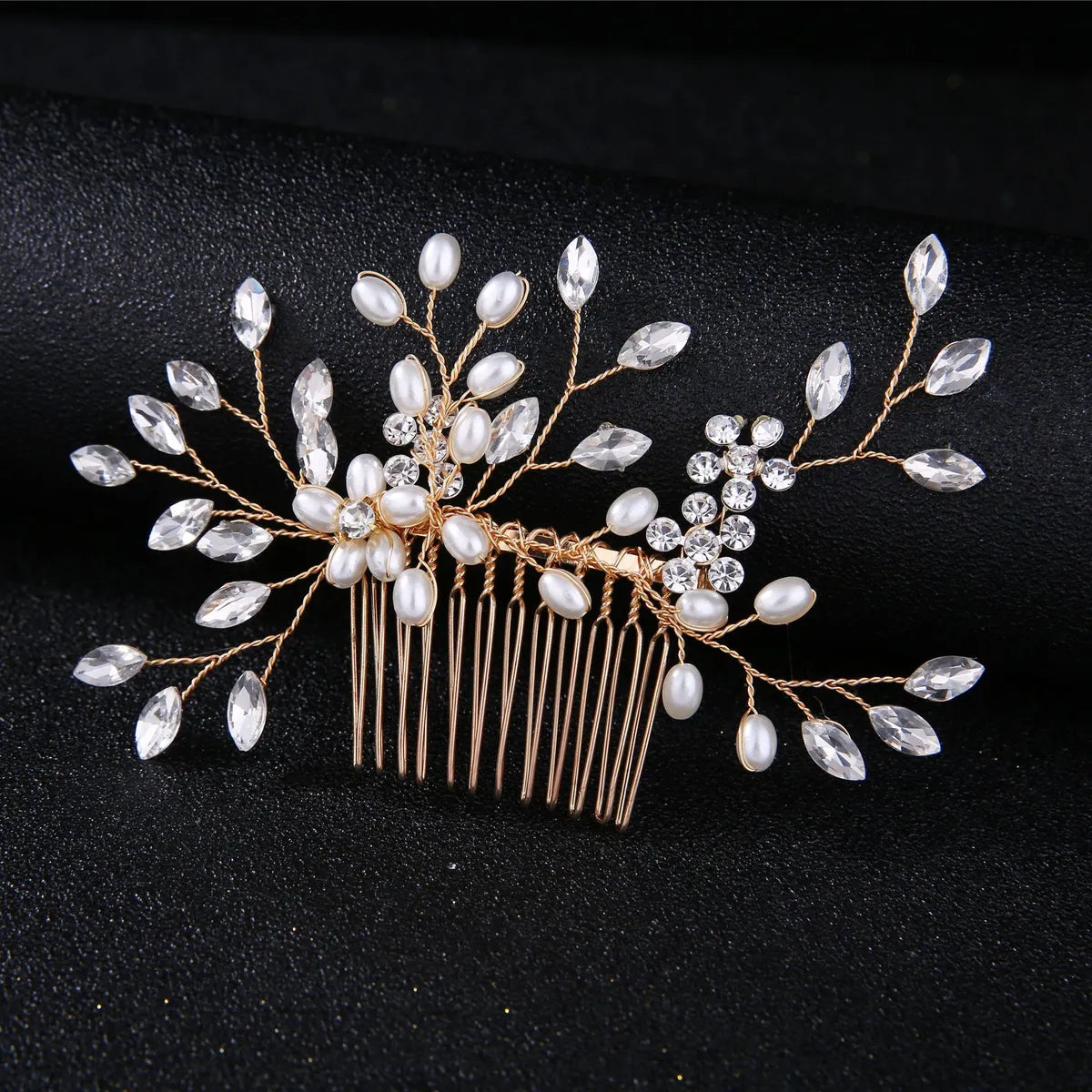 Bridal Headwear Pure Handmade Pearl Crystal Hair Comb