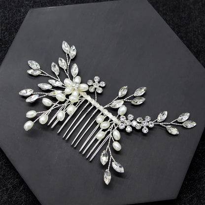 Bridal Headwear Pure Handmade Pearl Crystal Hair Comb