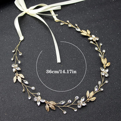 Bridal Jewelry Leaves Rhinestone Hairband Bridal Wedding Headdress