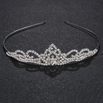 Bridal Jewelry Tiara Hair Accessories Rhinestone Crown Simple Style Bridal Jewelry