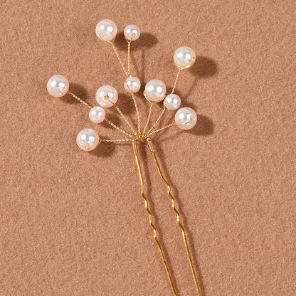 Bride'S Head Flower Gypsophila Sweet Pearl U-Shaped Hairpin Wedding Hair Accessories