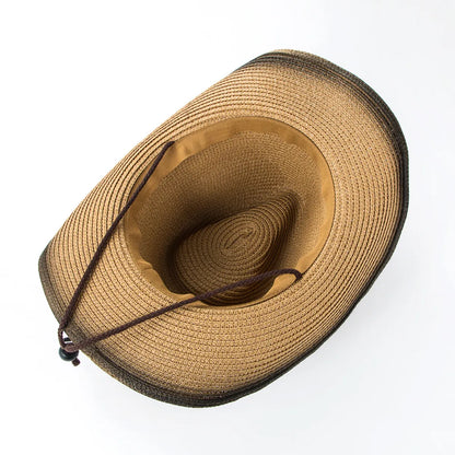 Unisex Vintage Style Geometric Crimping Straw Hat Cloche Hat