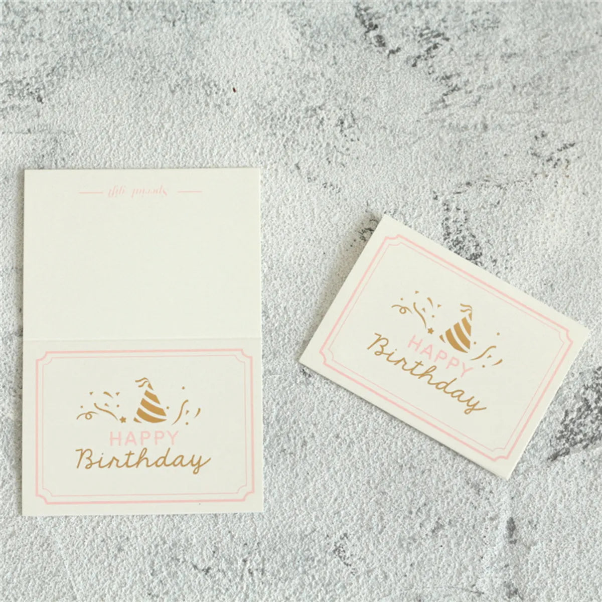 Bronzing Birthday Thank You Message Blessing Half Fold Greeting Card