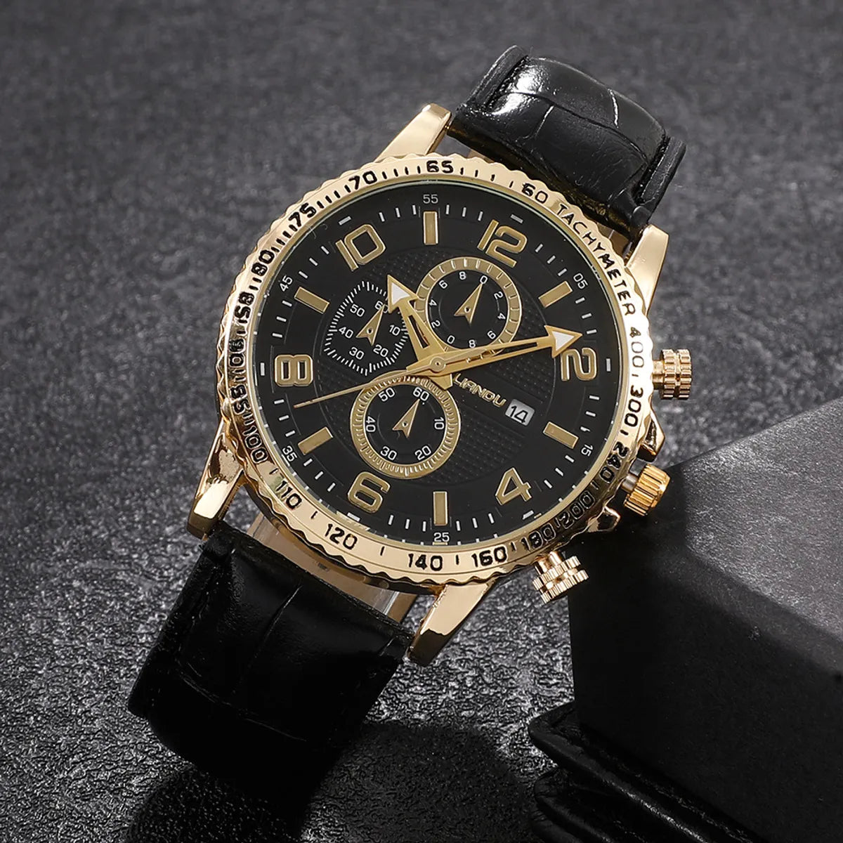 Business Geometric Buckle Quartz Men'S Watches