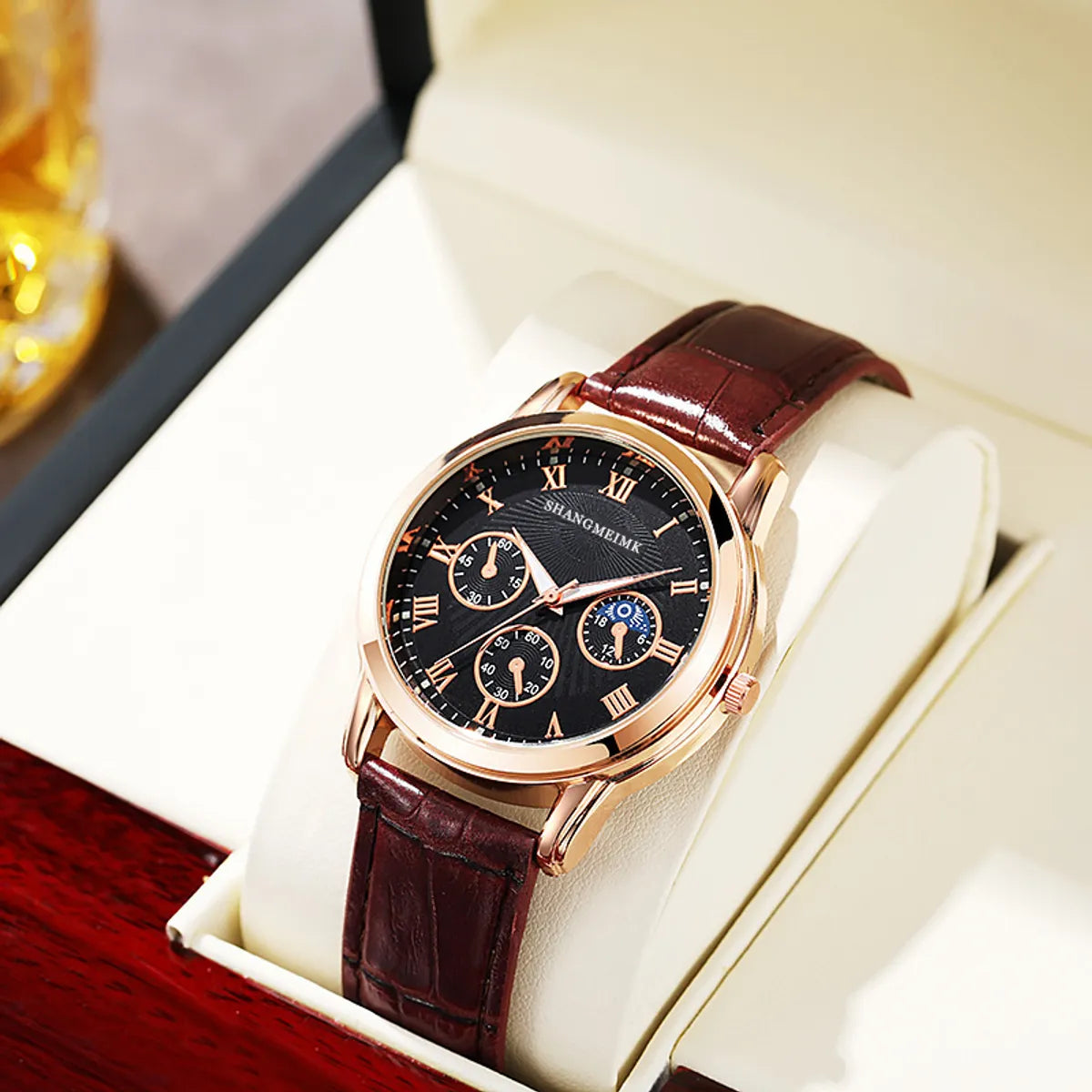 Business Geometric Buckle Quartz Men'S Watches