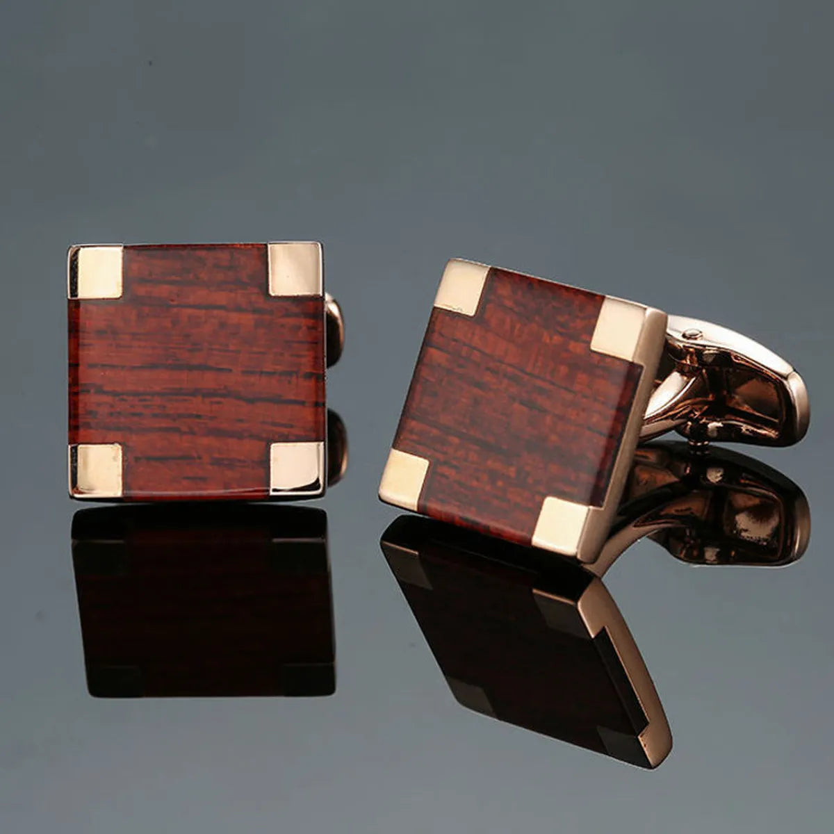 Business Geometric Copper Plating Men'S Cufflinks