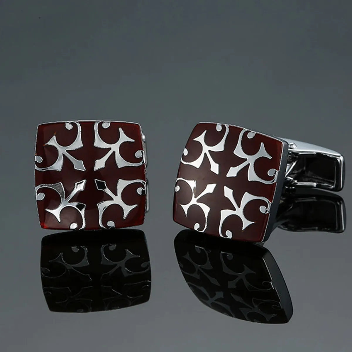 Business Geometric Copper Plating Men'S Cufflinks