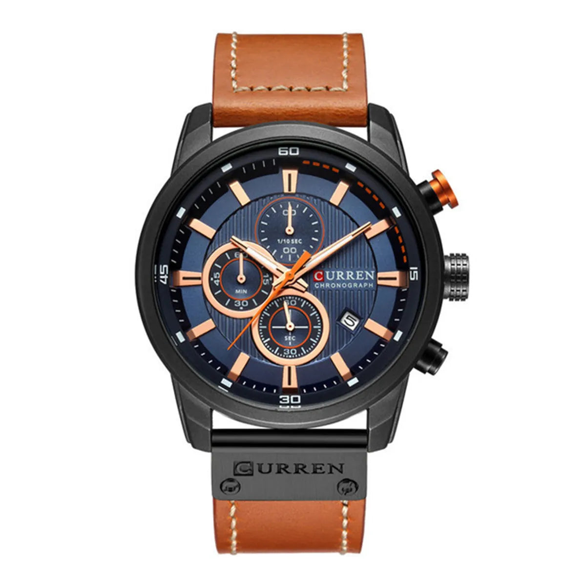 Business Round Buckle Quartz Men'S Watches