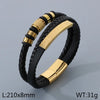 Business Simple Style Geometric 304 Stainless Steel Microfiber Leather 18K Gold Plated Men'S Bangle