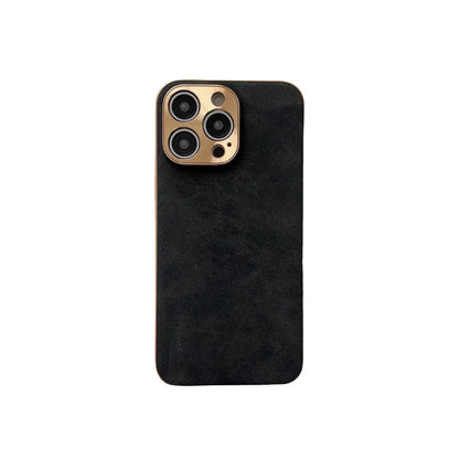 Business Simple Style Solid Color Lambskin   Phone Cases