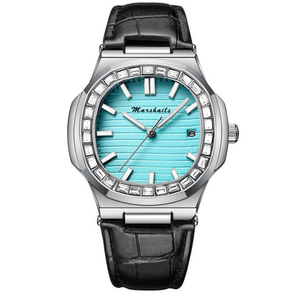 Business Stripe Butterfly Double Snap Quartz Men'S Watches