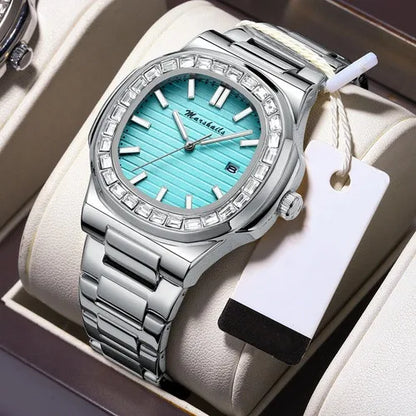 Business Stripe Butterfly Double Snap Quartz Men'S Watches