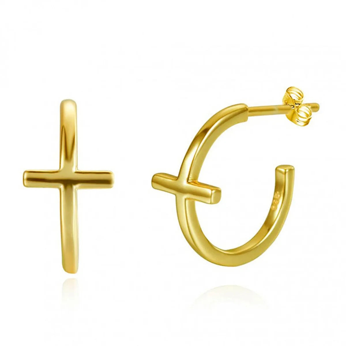 C-shaped Cross Earrings Retro Earrings