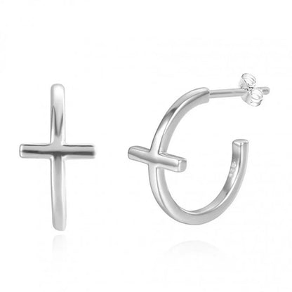 C-shaped Cross Earrings Retro Earrings