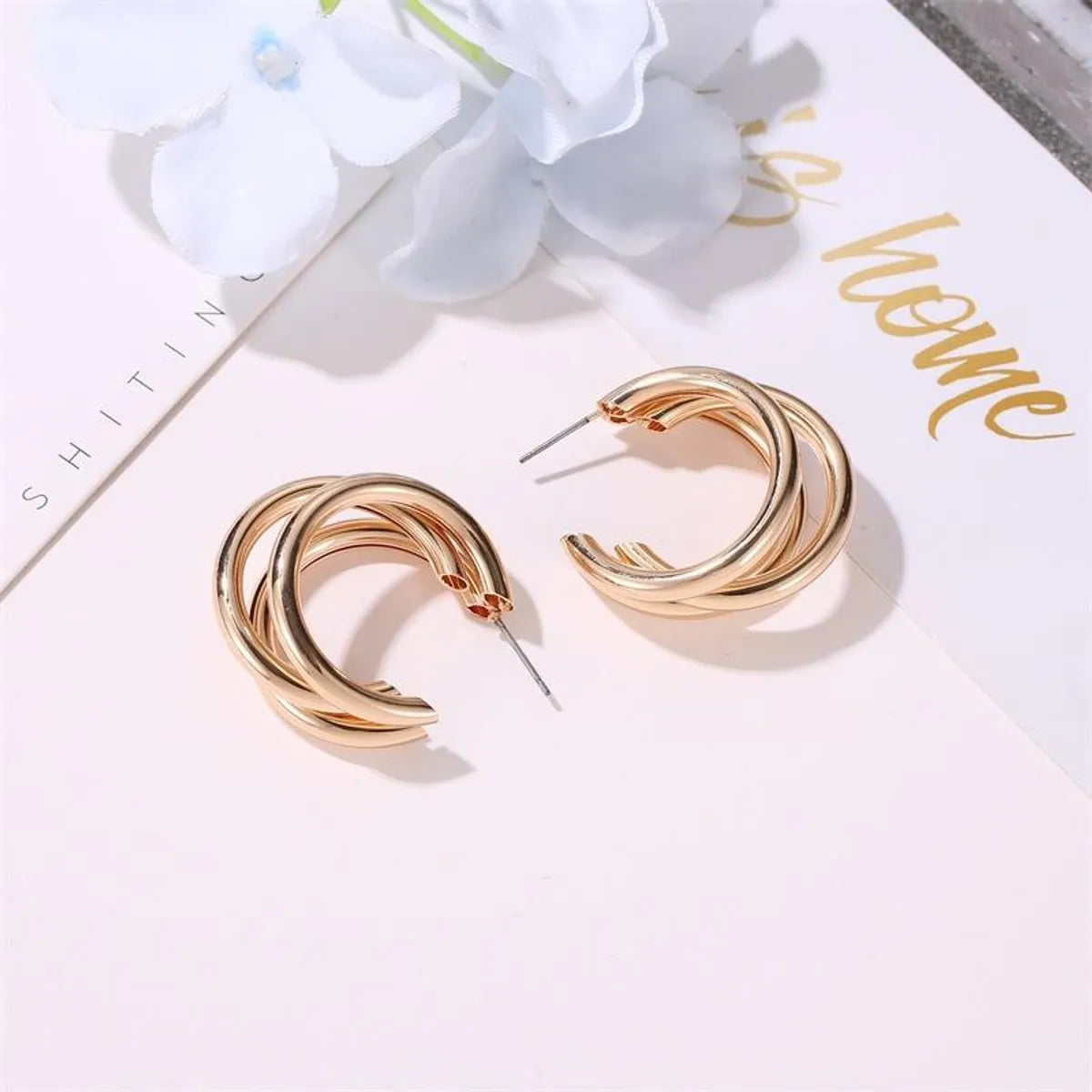 Fashion Geometric Plating Alloy No Inlaid Earrings