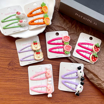 Candy Color Oil Drop Clip Cartoon Fruit Cute  Style Hair Clip Girls Little Girl Hair Clip BB Clip Baby Headwear