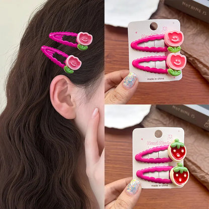 Candy Color Oil Drop Clip Cartoon Fruit Cute  Style Hair Clip Girls Little Girl Hair Clip BB Clip Baby Headwear