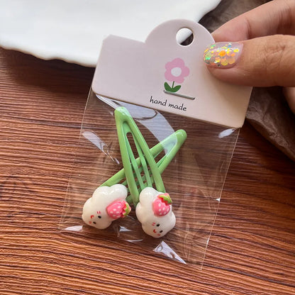 Candy Color Oil Drop Clip Cartoon Fruit Cute  Style Hair Clip Girls Little Girl Hair Clip BB Clip Baby Headwear