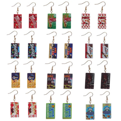 Candy Creative Hand-Made  Simulation Chocolate Alternative Resin Earrings