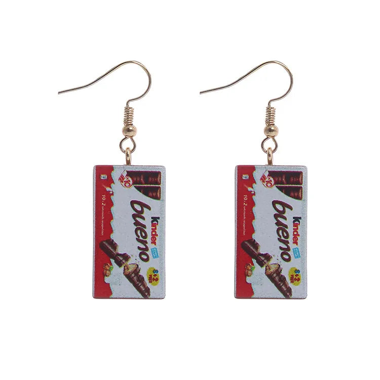 Candy Creative Hand-Made  Simulation Chocolate Alternative Resin Earrings