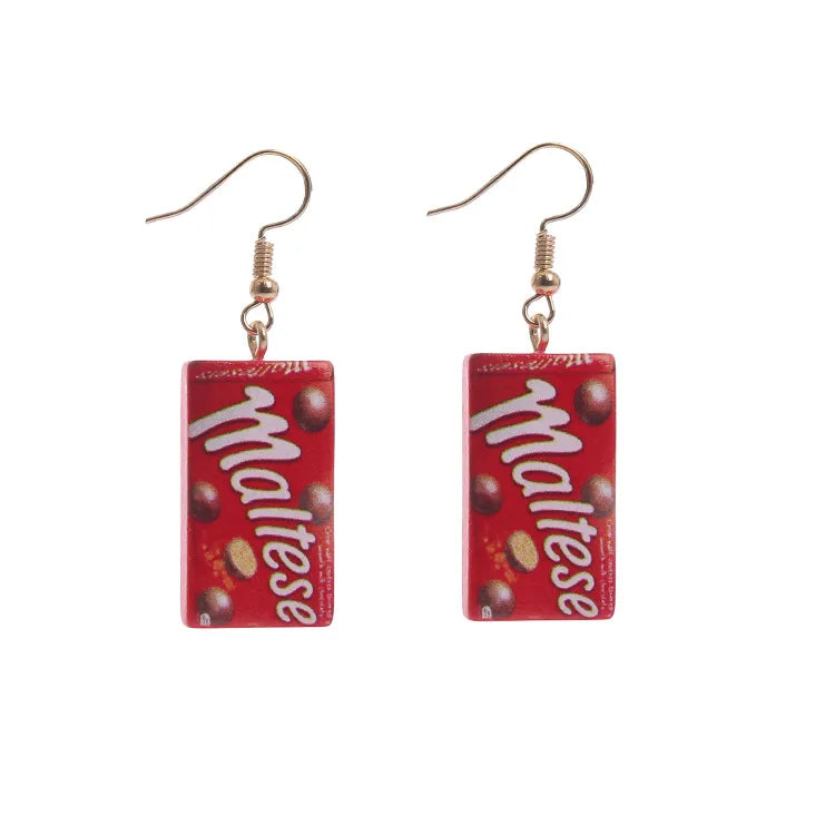 Candy Creative Hand-Made  Simulation Chocolate Alternative Resin Earrings