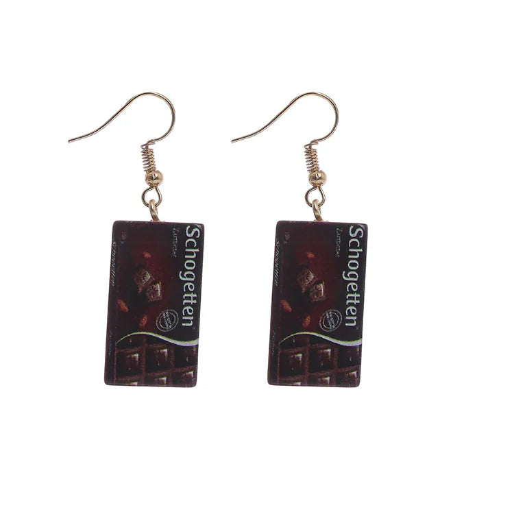 Candy Creative Hand-Made  Simulation Chocolate Alternative Resin Earrings