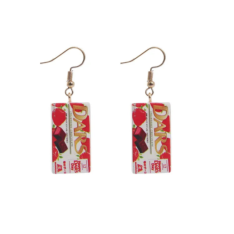 Candy Creative Hand-Made  Simulation Chocolate Alternative Resin Earrings