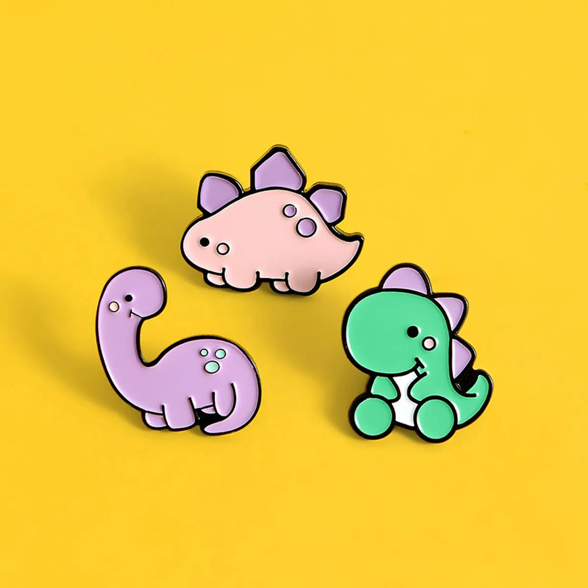 Cartoon Creative Cute Little Dinosaurs Alloy Brooch