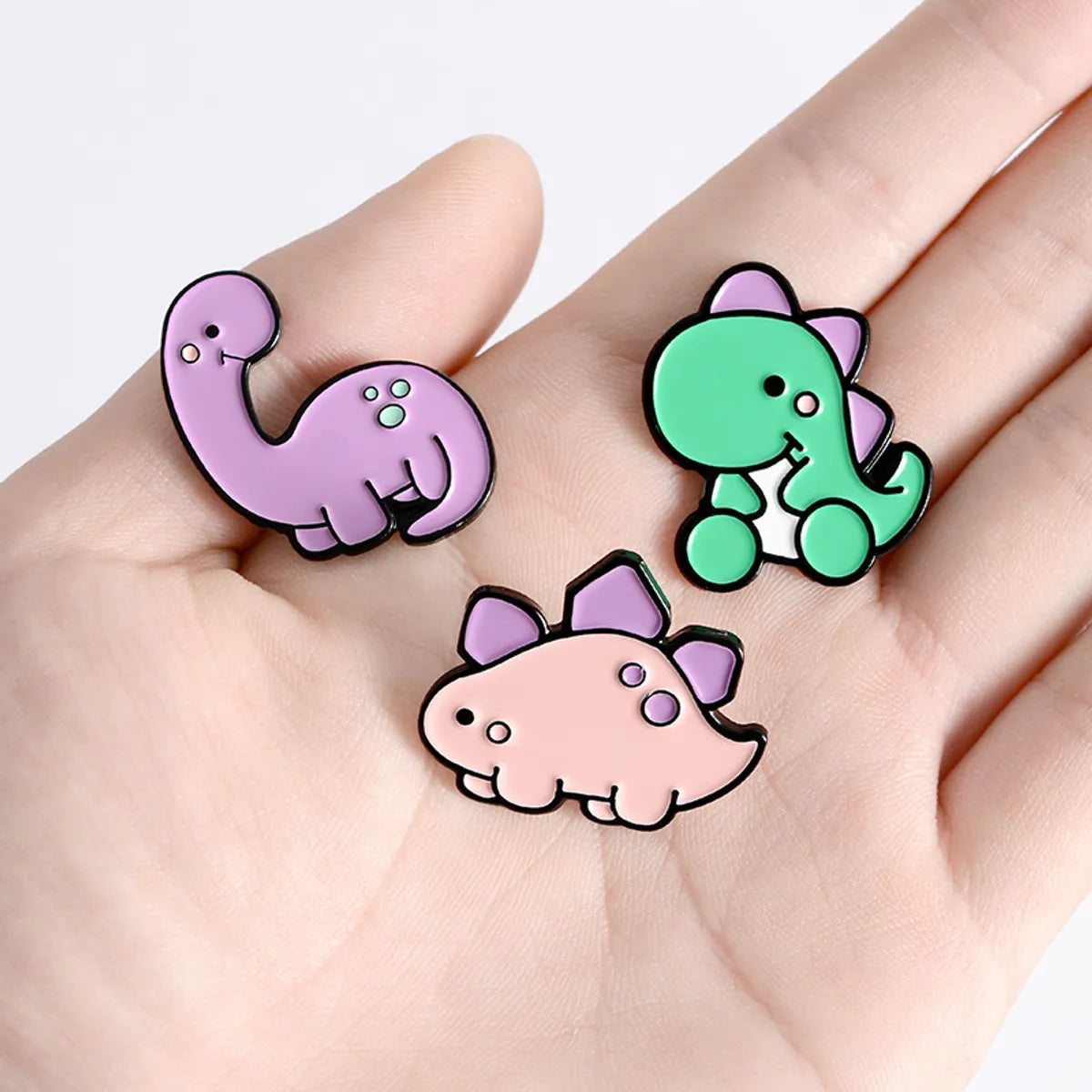 Cartoon Creative Cute Little Dinosaurs Alloy Brooch