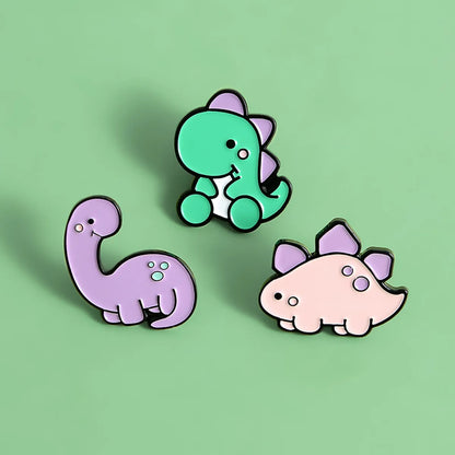 Cartoon Creative Cute Little Dinosaurs Alloy Brooch