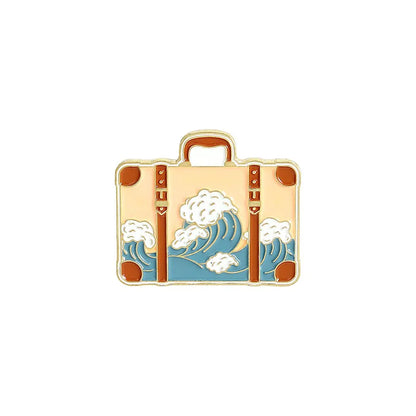 Cartoon Creative Drip Oil Travel Bag Mountain Alloy Brooch