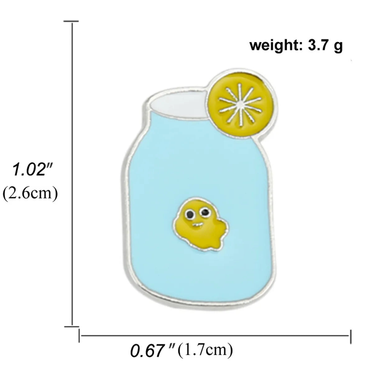 Cartoon Fish Tank Bottle Wine Bottle Lemon Drink Combination Cute Dripping Oil Alloy Brooch