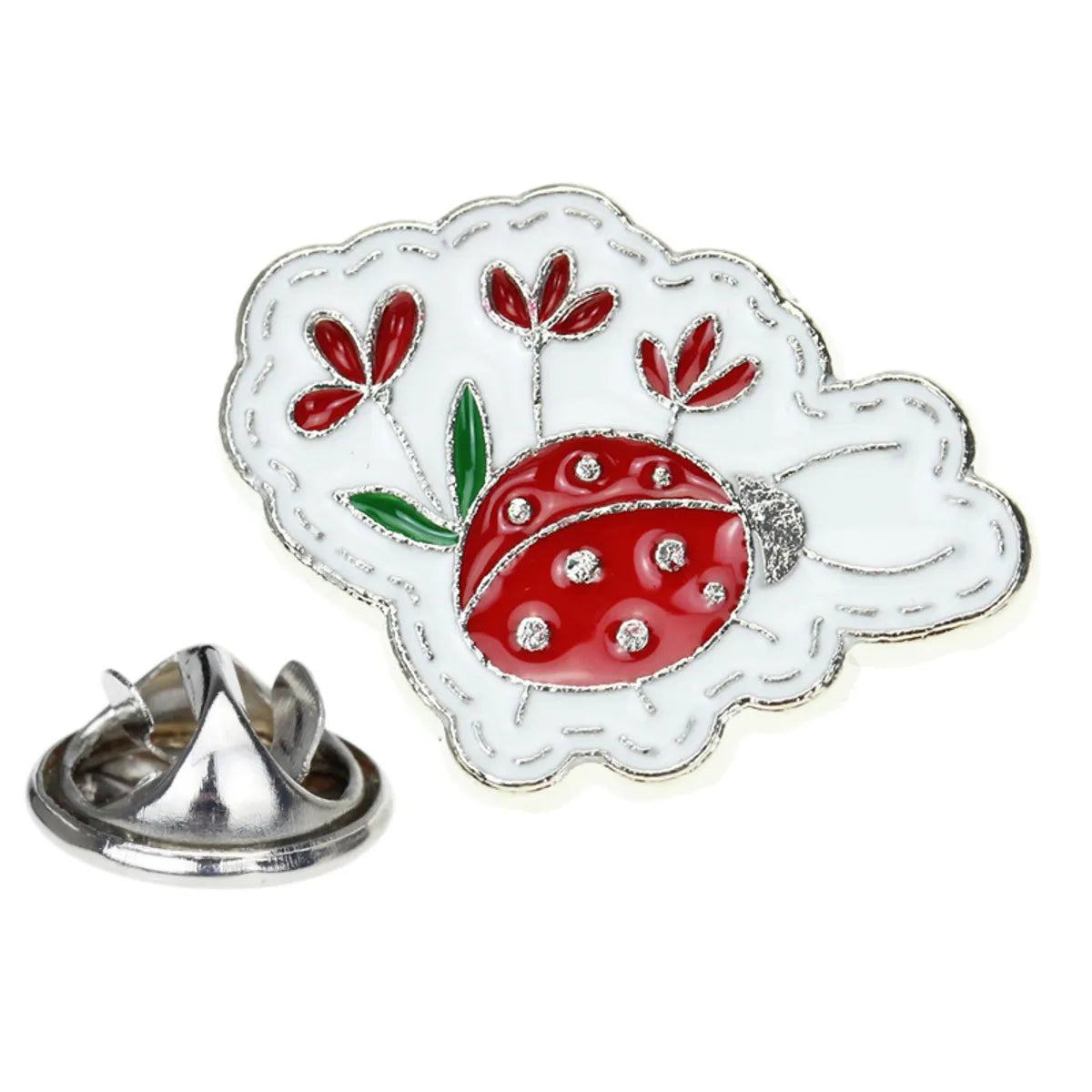 Cartoon Ice Cream Creative Ladybug Bird Dripping Oil Metal Brooch