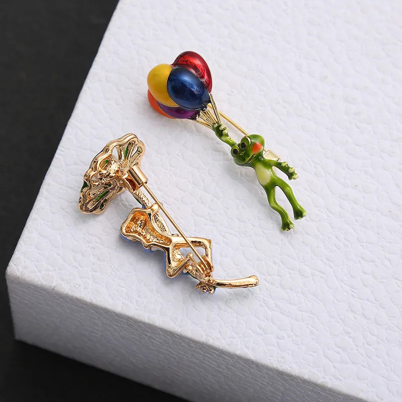 Cartoon Style Animal Alloy Enamel Inlay Artificial Gemstones Unisex Brooches