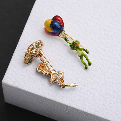 Cartoon Style Animal Alloy Enamel Inlay Artificial Gemstones Unisex Brooches