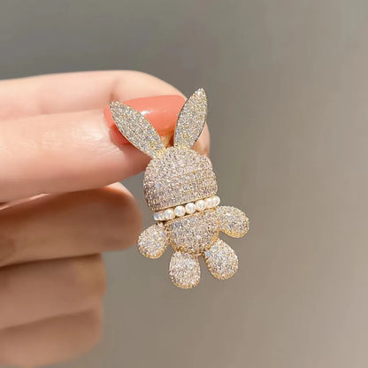 Cartoon Style Animal Alloy Plating Inlay Artificial Pearls Artificial Diamond Unisex Brooches