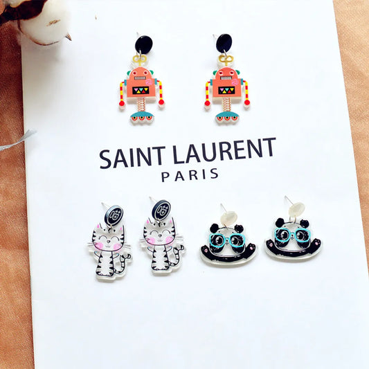 Cartoon Style Animal Arylic Drop Earrings