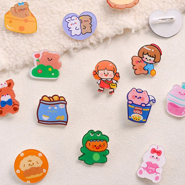 Cute Cartoon Style Animal Drink Shaped Arylic Painted Brooches