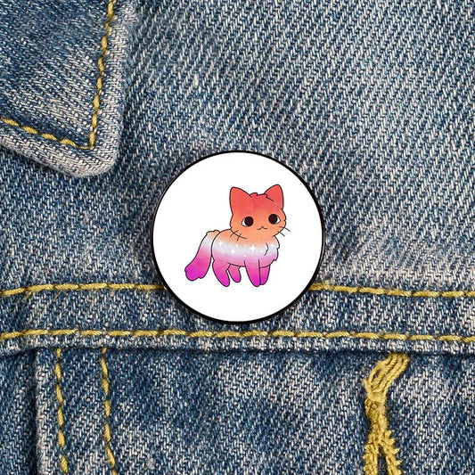 Cartoon Style Animal Cat Metal Printing Unisex Brooches